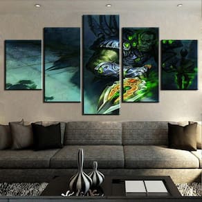 Quadro Decorativos Warcraft com 5 peças 130x65 3