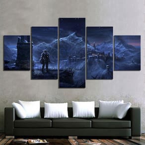 Quadro Decorativos Elder Scrolls com 5 peças 130x65 3