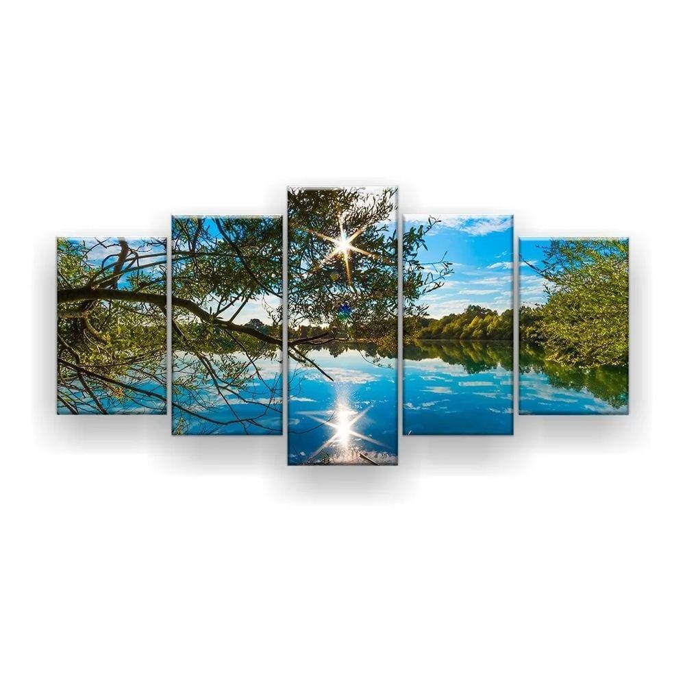 Quadro Decorativo Reflexo Céu Azul 129x61 Sala Quarto