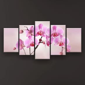 Quadro Decorativo Orquídeas Rosa 129x61 Sala Quarto