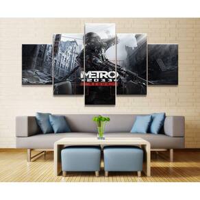 Quadro Decorativos Jogo Metro 2033 com 5 peças 130x65 1