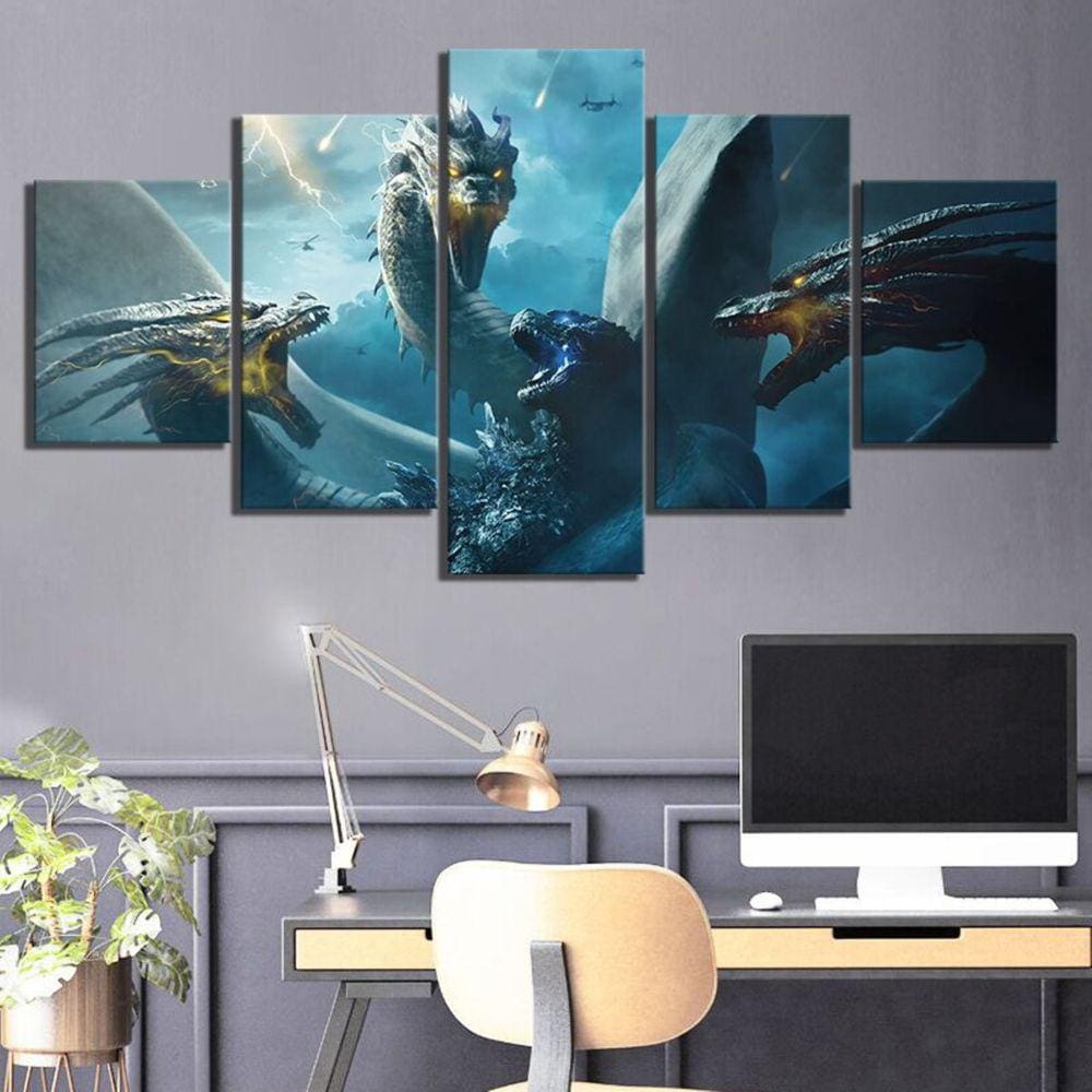 Quadro Decorativos Godzila98 5 peças 130