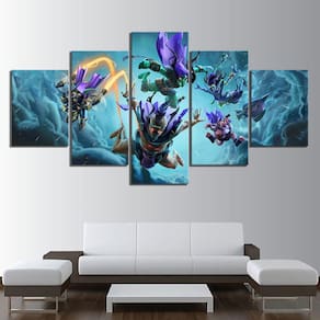 Quadro Decorativos Warcraft com 5 peças 130x65 14