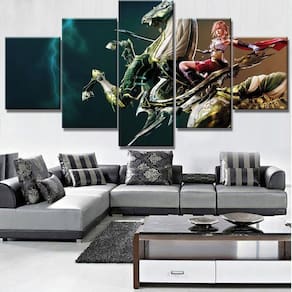 Quadro Decorativos Final Fantasy com 5 peças 130x65 3
