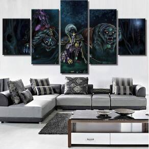 Quadro Decorativos Warcraft com 5 peças 130x65 1