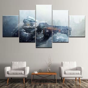Quadro Decorativos Jogo Gun Gaming com 5 peças 130x65 1
