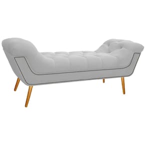 Calçadeira Estofada 160cm Queen Size Suede Branco