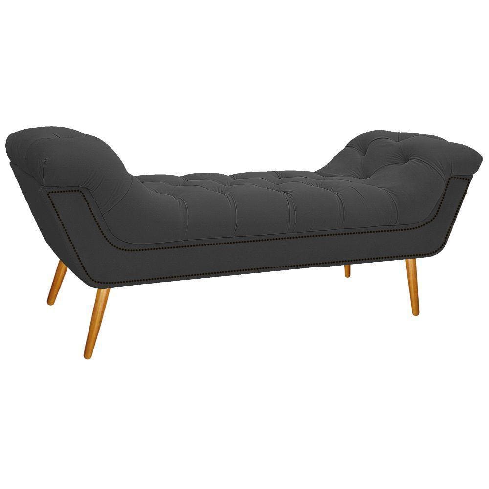 Calçadeira Estofada 140 Cm Casal Corano Cinza