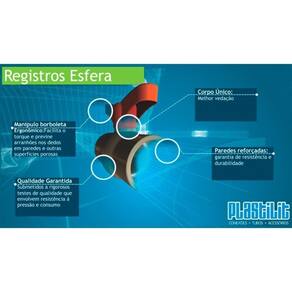 Registro Plastilit Soldável PVC 20mm Embalagem com 10 Unidades