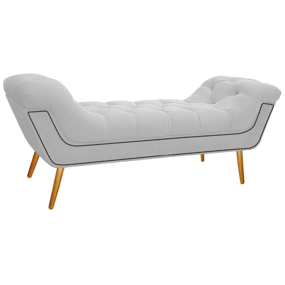 Calçadeira Estofada 140 Cm Casal Corano Branco