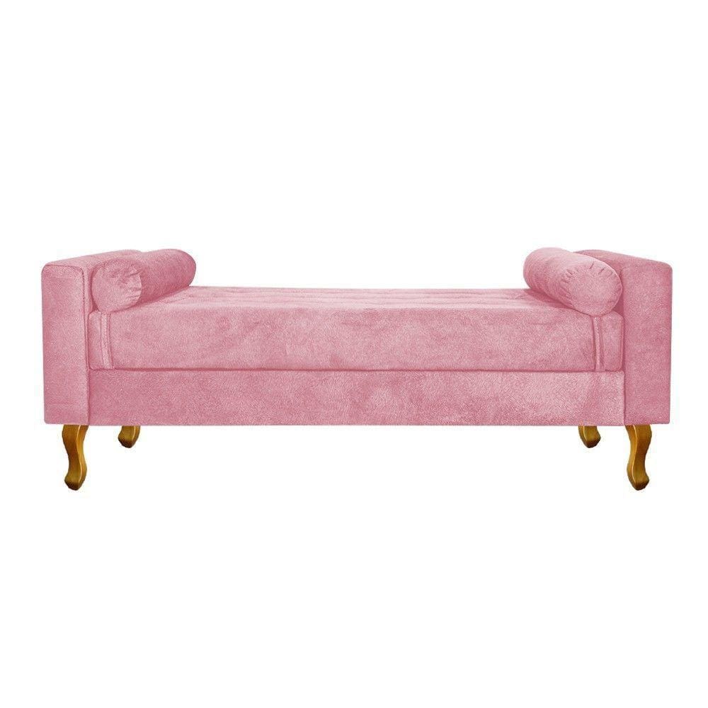 Recamier Félix King Size 195cm Suede Rosa Bebê