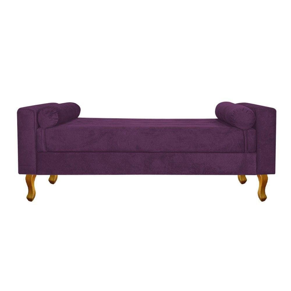 Recamier Baú Félix King Size 195cm Suede Roxo