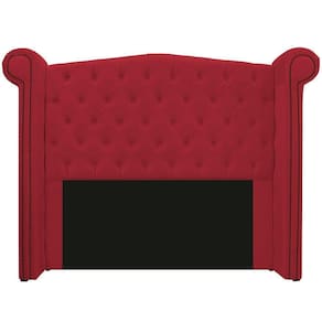 Cabeceira E Calçadeira Veneza 140 Cm Casal Suede Vermelho