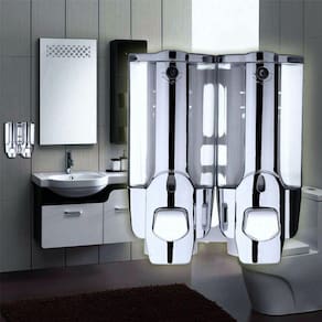 Dispenser Duplo Shampoo Alcool Gel Sabonete Liquido Hotel Shopping