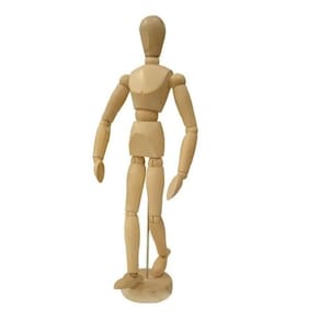 Kit 03 Bonecos Manequim Articulado em Madeira 20cm Modelagem