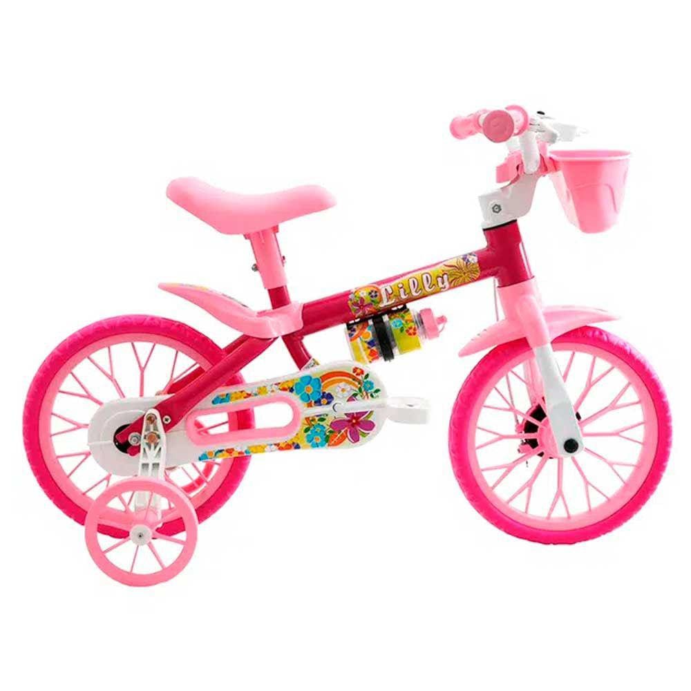 Bicicleta infantil para meninas de 3 á 7 anos na cor rosa com kit de  proteção em Promoção na Americanas