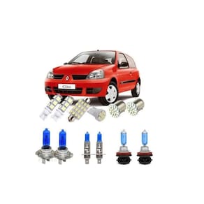Kit Lâmpadas Super Branca Clio 2006 2007 2008 + Leds