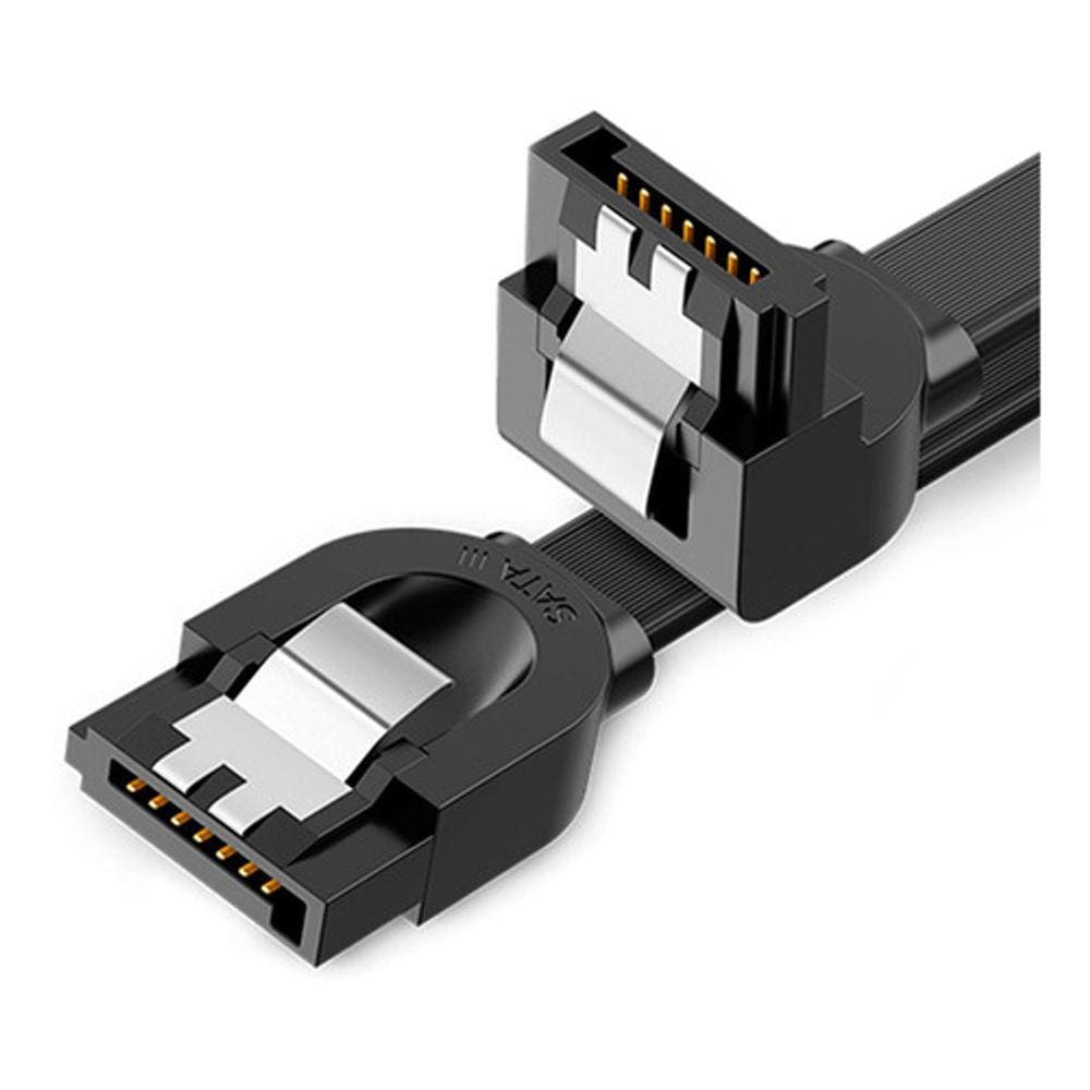 Cabo Sata Ugreen Us217 p Sata 3 Ângulo Reto e 90° 0.5m Preto