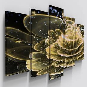 Quadros Decorativos Flor Amarelo Digital Sala Quarto