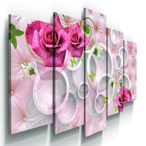 Quadros Decorativos Feminino Rosas Botanico Quarto