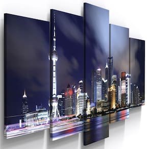 Quadros Decorativos City Paisagem Xangai Sala Empresa