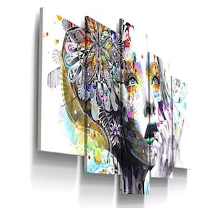 Quadros Decorativos Menina Abstrato Colorido Sala