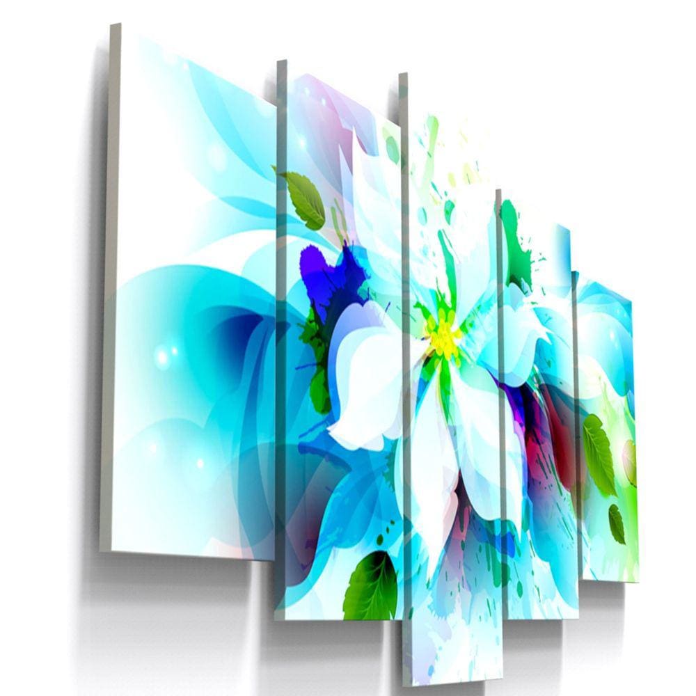 Quadros Decorativos Flor Colorido Abstrato Sala
