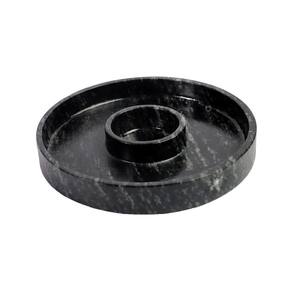 Prato com Molheira Servir Porção Carnes Pedra Sabão P 22cm