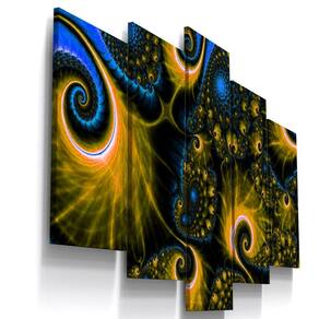 Quadros Decorativos Espectral Laranja Abstrato Sala