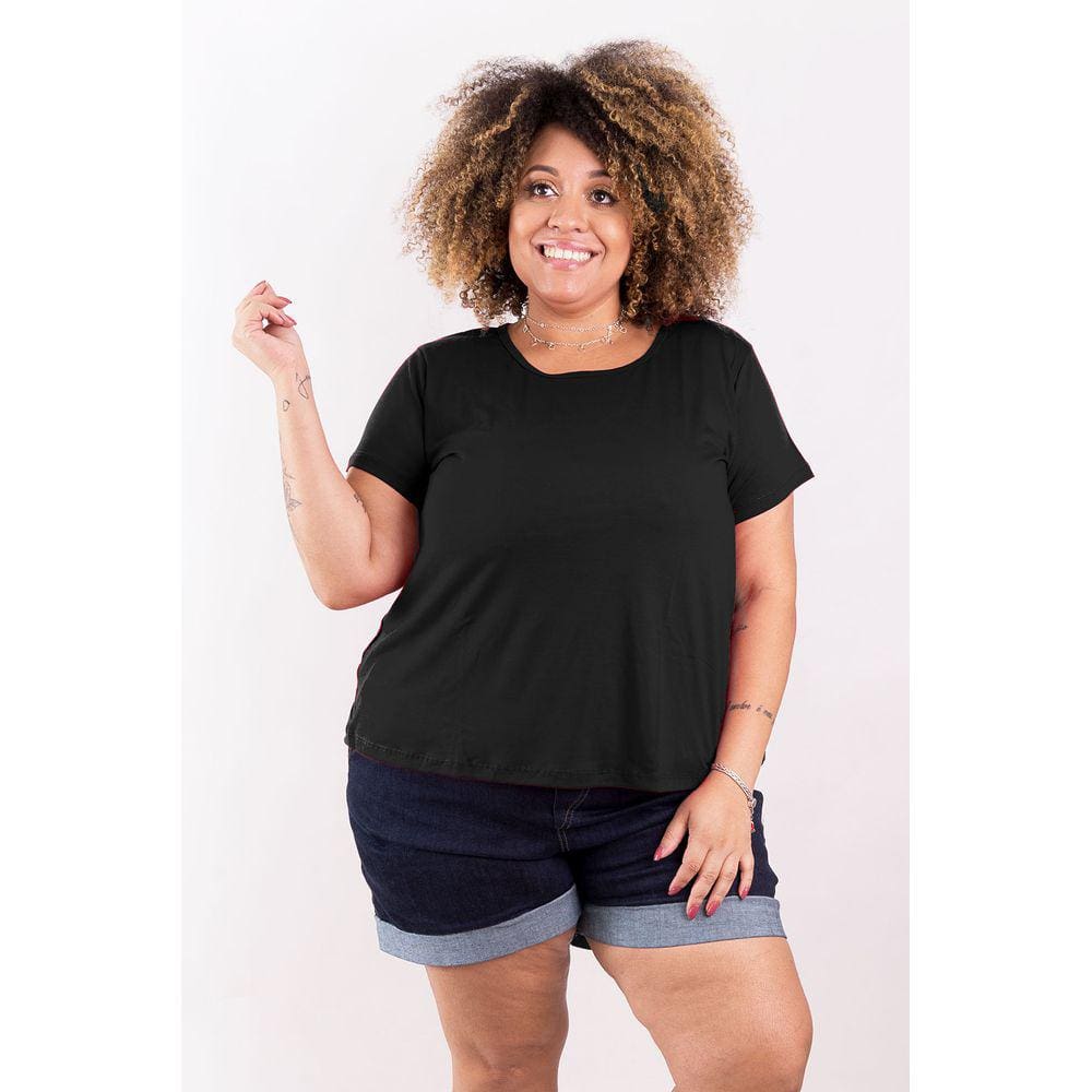 Blusa Bata T-Shirt Básica Gola Redonda
