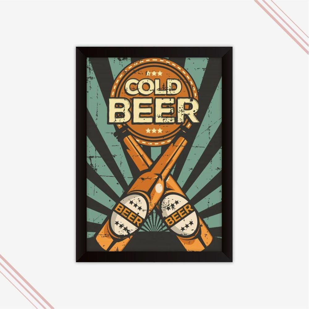 Quadro decorativo bar cerveja bebidas tema boteco - Cold Bee
