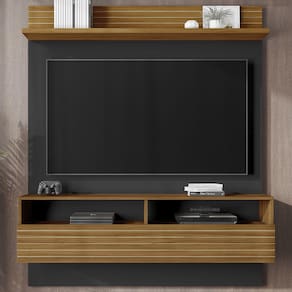 Painel Para Tv Até 55 Polegadas 1 Porta Preto/freijó Trend Nt1165 - Notável