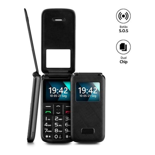 Celular Abre Fecha Multilaser Flip Vita Lite P9142 Botão Sos