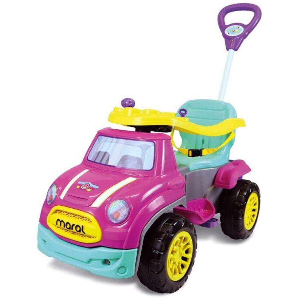 Carrinho de Passeio ou Pedal Infantil Sport-Car Rosa - Maral