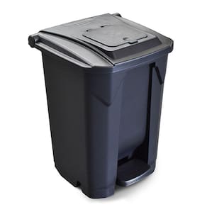 Lixeira 60L C/ Rodinha Pedal Tampa Click p/ Jardim Preta