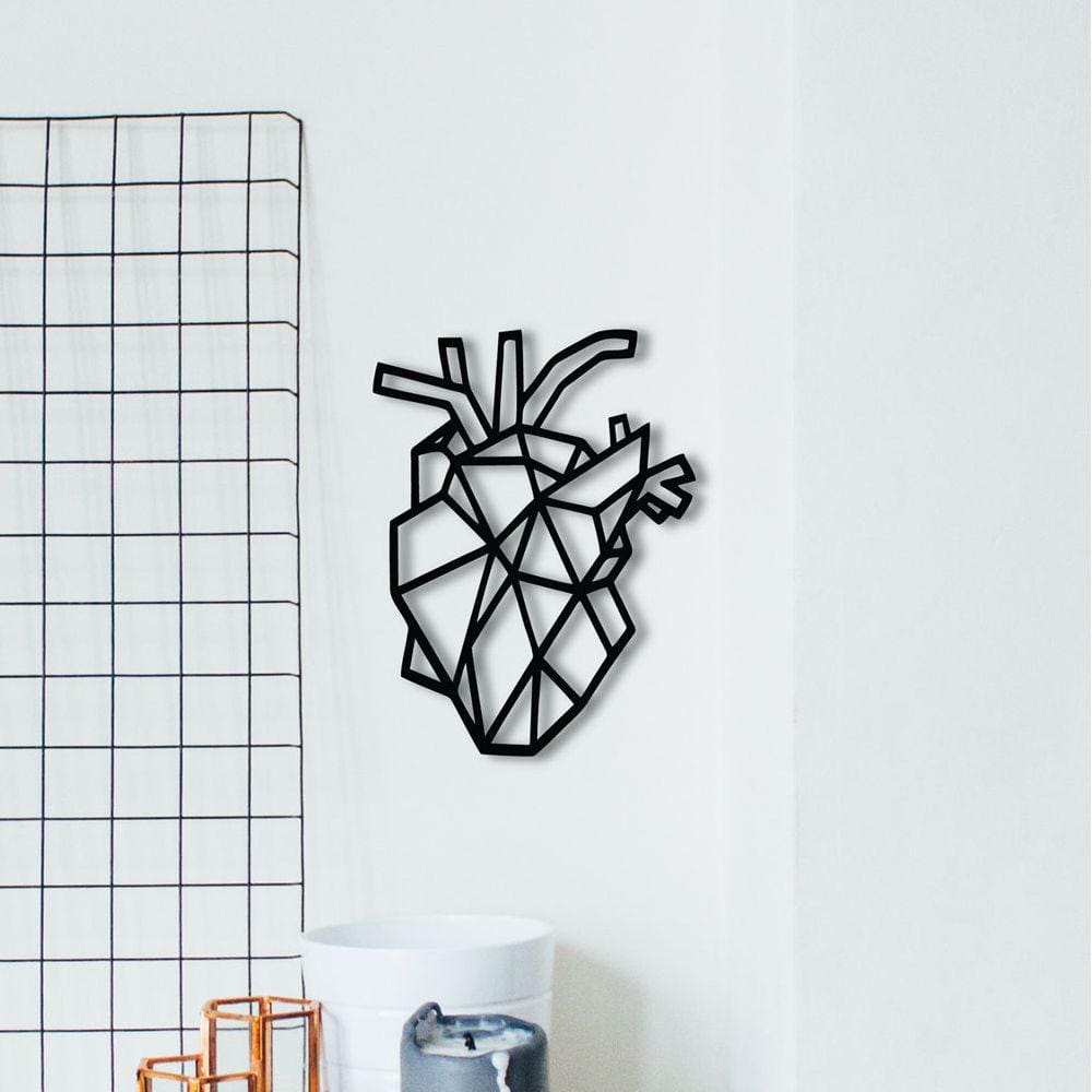 Decoração De Parede Em Mdf 6mm Coração Anatômico Geométrico