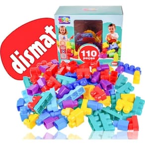 Blocos De Montar E Encaixar Blocolandia 110pçs Familia Diver