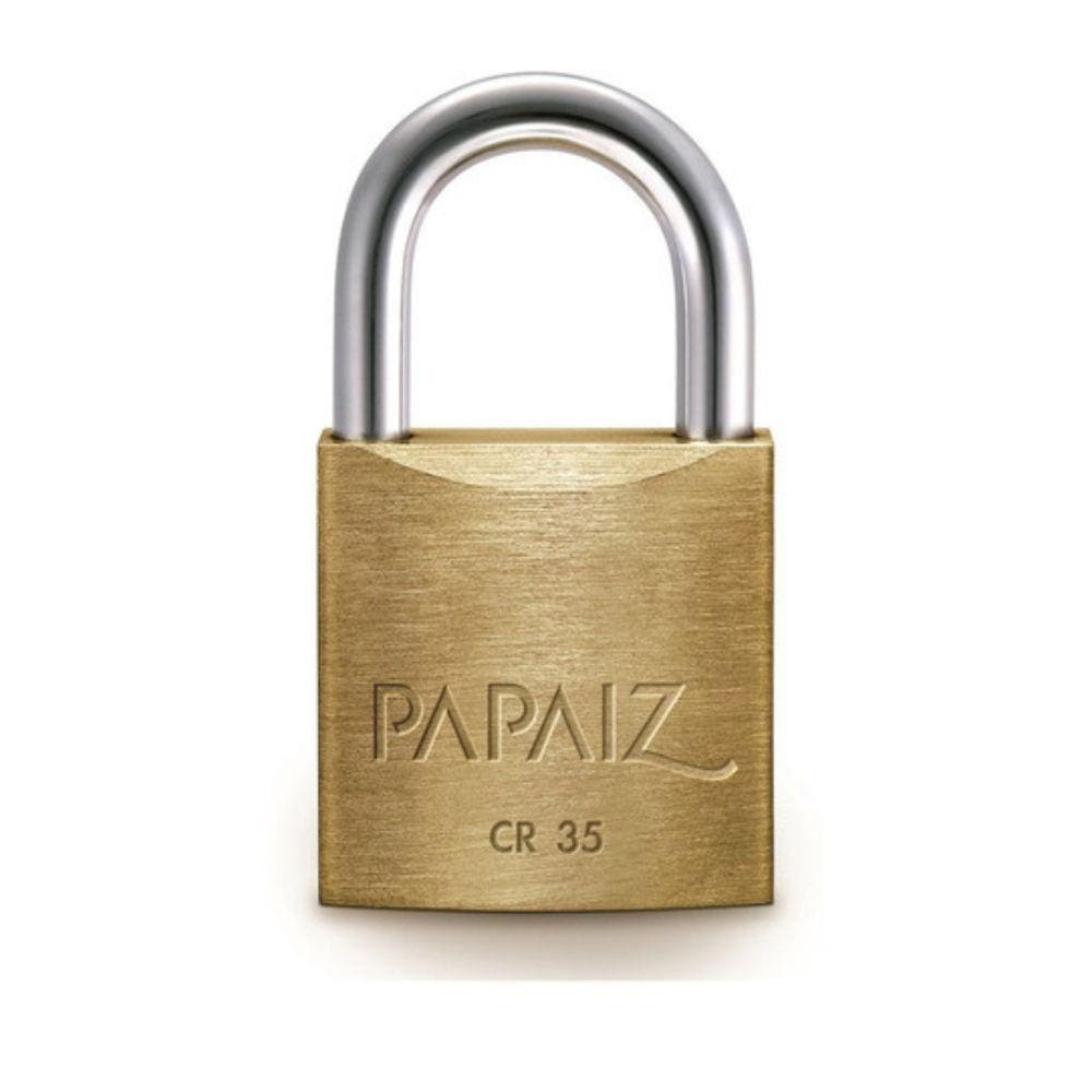 Kit 5 Cadeado De Latão Maciço Com Haste Curta Papaiz Cr 35mm