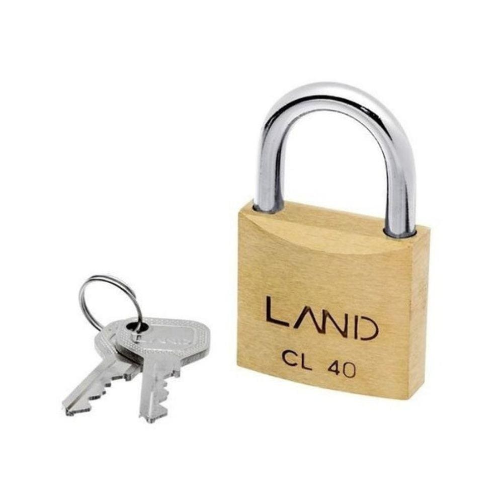 Kit 5 Cadeado De Latão Maciço Armário Bicicleta Mala Land CL 40mm