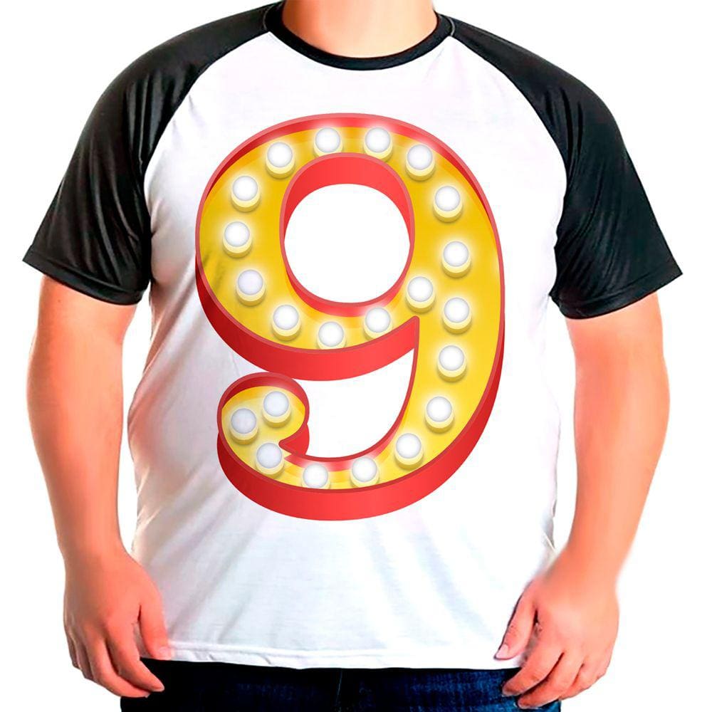 Camiseta Masculina Raglan Plus Size CIRCO NUMERO 9