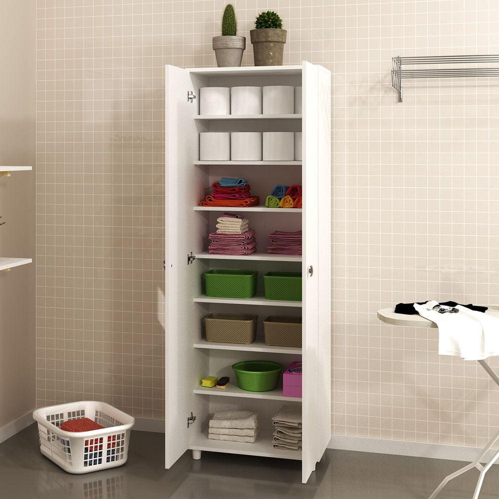 Armário Multiuso 2 Portas 7 Prateleiras Branco Am3108 - Tecno Mobili