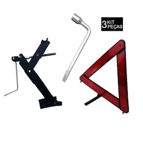 Kit Macaco Chave Roda 19Mm Triangulo Segurança Carro Passeio