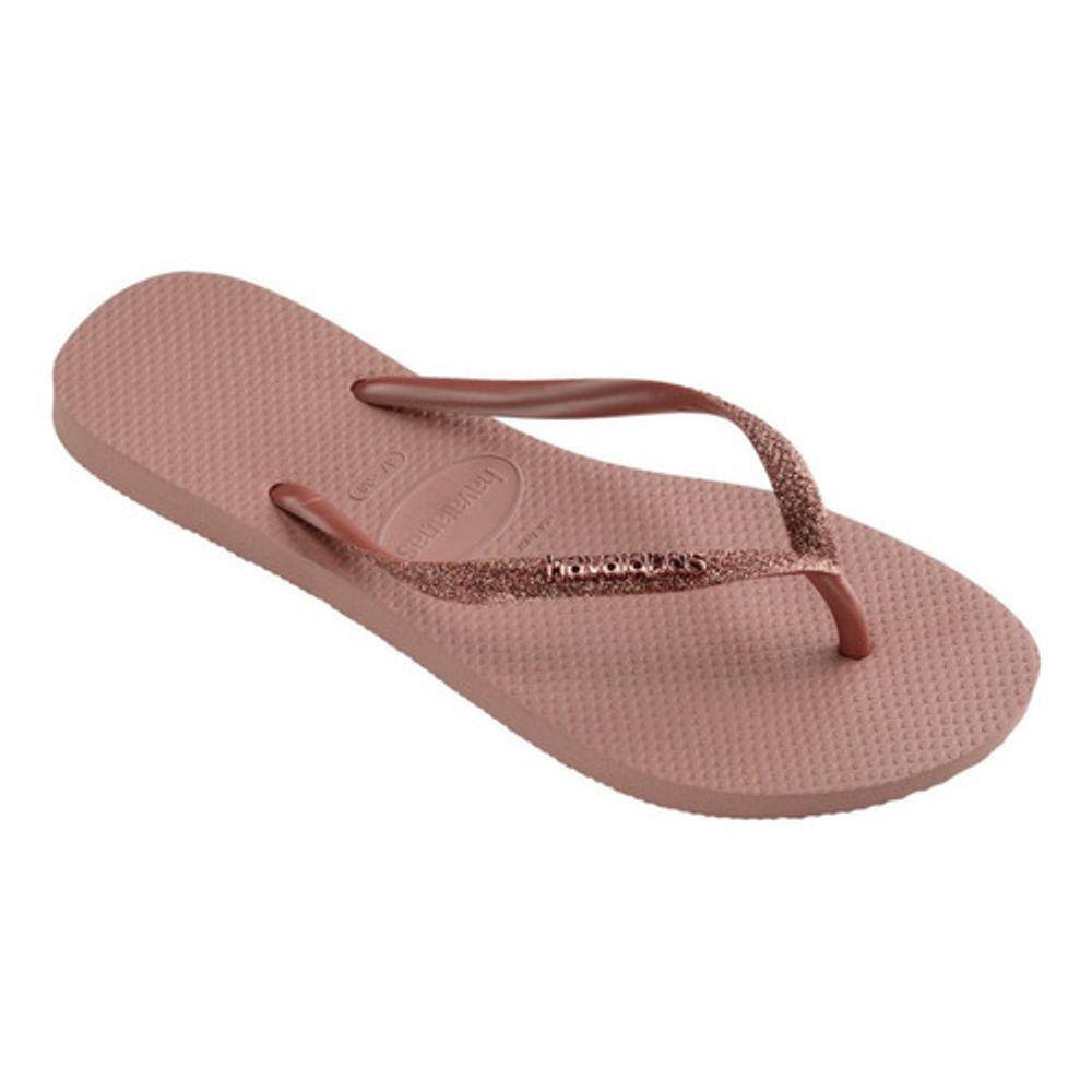 chinelo havaianas com glitter dourado