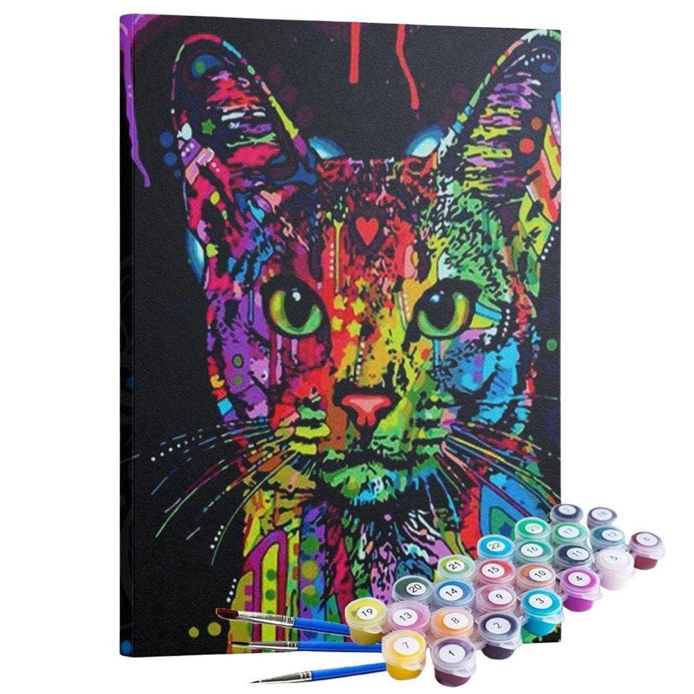 Kit Pintura Terapêutica - Gato Abstrato