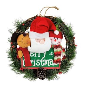 Guirlanda De Natal Família Noel Merry Christmas 35X35X6cm