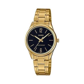 Relógio Feminino Casio Dourado Pequeno Fundo Preto