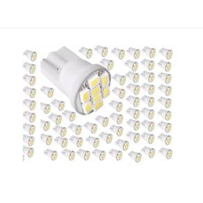 Kit 100 Lâmpadas T10 8 Led Branca Pingo Luz 6000k Atacado
