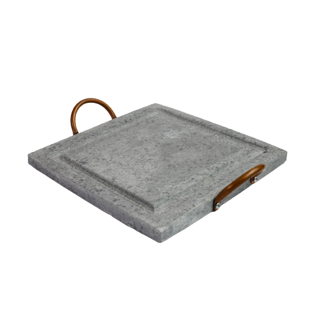 Grelha Para Carnes Servir Porção em Pedra Sabão P 20x20cm