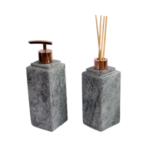 Kit Banheiro Bancada Lavabo Luxo em Pedra Sabão N03 Rosê