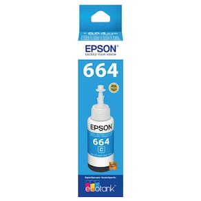 Refil de Tinta Epson 664 Azul T664220 AL- Rende até 6.500 Paginas Para Ecotank L110 / á L395 / L495